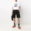 FW21 Cotton Alphabet Full Print Pattern Casual Shorts Version Black