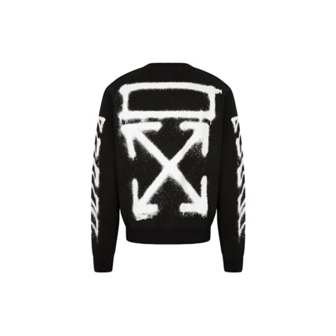 FW21 Cotton Classic Arrow Pattern Round Neck Long Sleeves Version Black