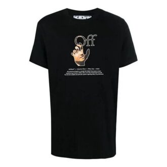 FW21 Funny Logo Printing Round Neck Short Sleeve Ordinary Version Black