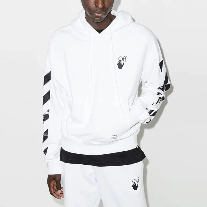 FW21 hooded Pullover Long Sleeves Version White