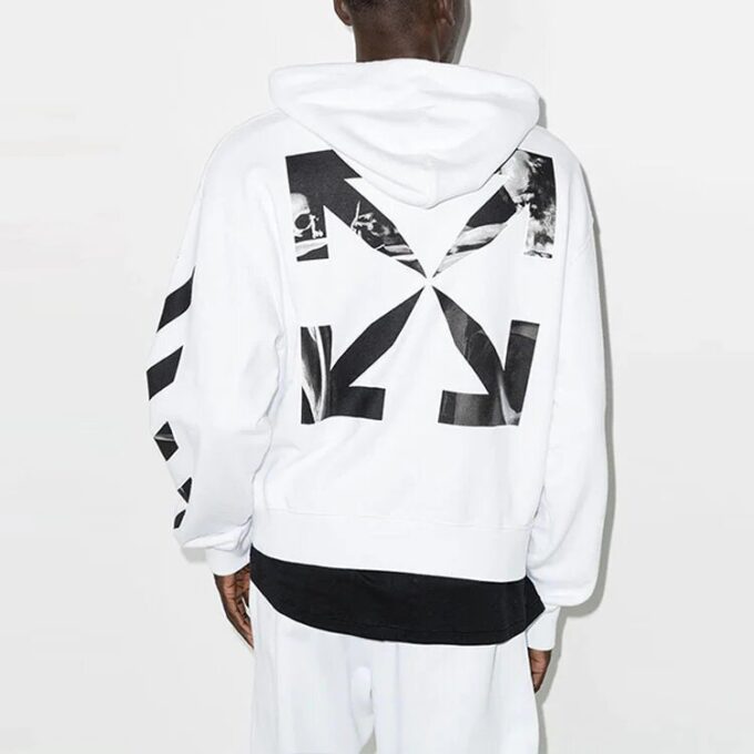 FW21 hooded Pullover Long Sleeves Version White