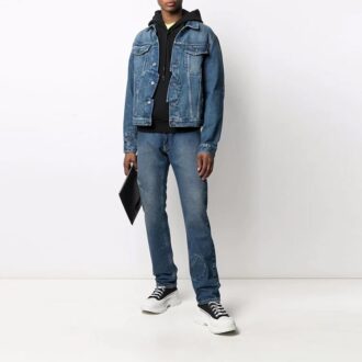 FW21 lapel Denim Jacket Version Blue