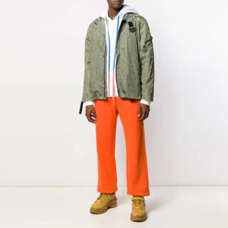 FW21 Large Alphabet Logo Printing Zipper Jacket Version Green