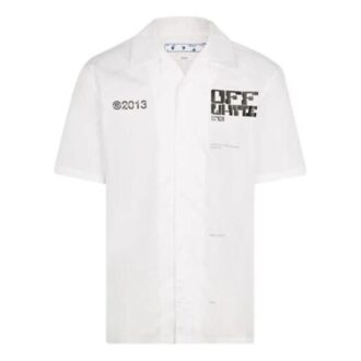 FW21 Large Arrow Printing Pattern Casual Shirt Loose Fit White