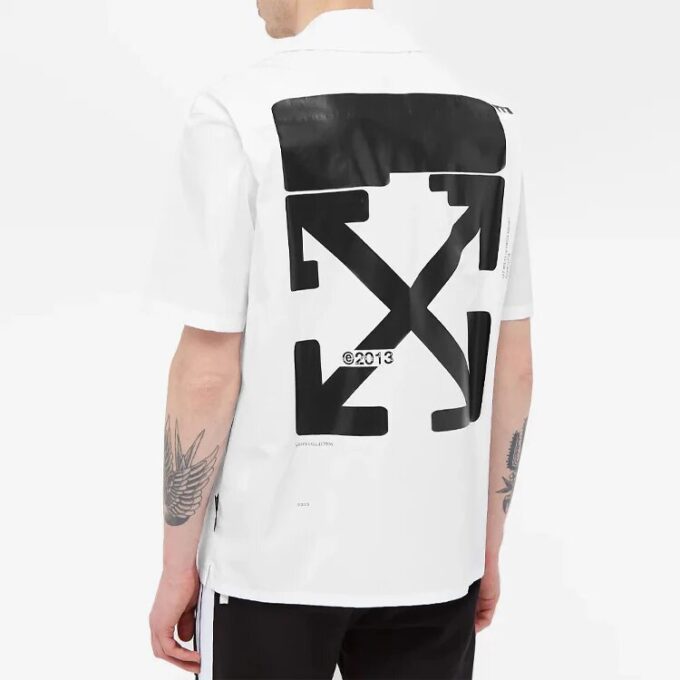 FW21 Large Arrow Printing Pattern Casual Shirt Loose Fit White