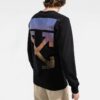 FW21 Logo Arrow Pattern Round Neck Long Sleeves Black
