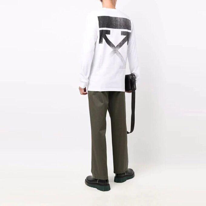 FW21 Logo Arrow Pattern Round Neck Pullover Ordinary Version White