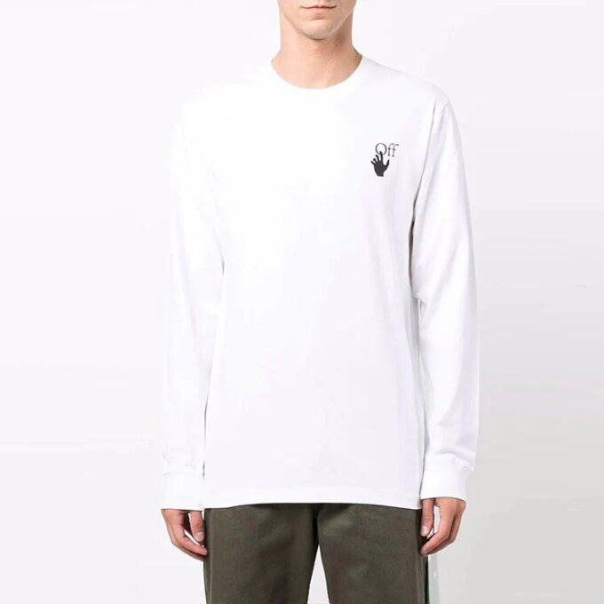 FW21 Logo Arrow Pattern Round Neck Pullover Ordinary Version White