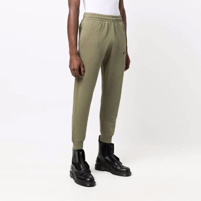 FW21 Logo Elastic Waistband Straight Sports Long Pants Ordinary Version Dark Green