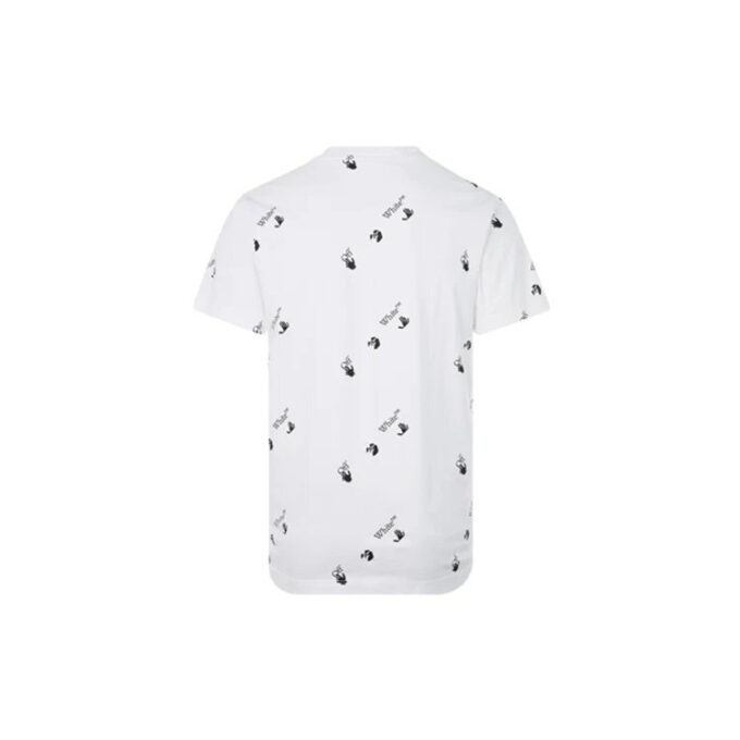 FW21 Logo Full Print Round Neck Short Sleeve Ordinary Version White