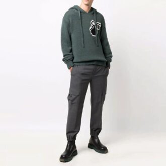 FW21 Logo Knit hooded Ordinary Version Green