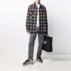 FW21 Logo Pattern Plaid Long Sleeves Shirt Loose Fit