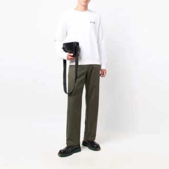 FW21 Logo Pattern Round Neck Long Sleeves Ordinary Version White