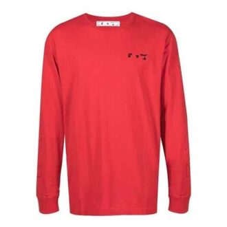FW21 Logo Print Crewneck PulloverLong Sleeve Men’ s Red