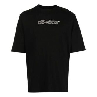 FW21 Logo Printing Round Neck Pullover Short Sleeve Loose Fit Black