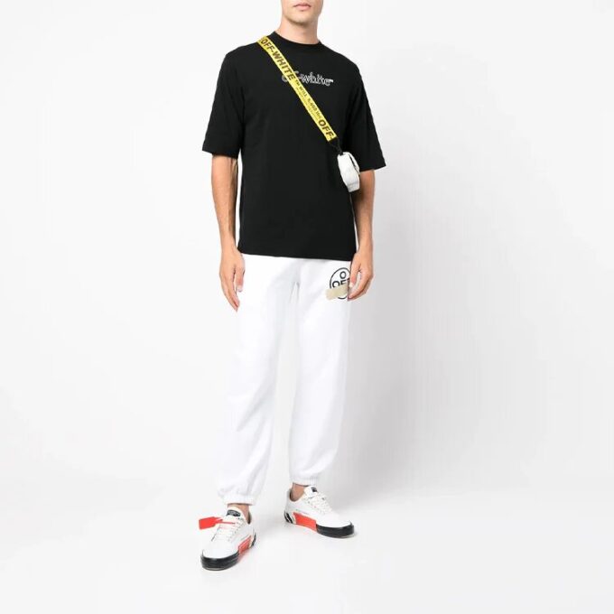 FW21 Logo Printing Round Neck Pullover Short Sleeve Loose Fit Black