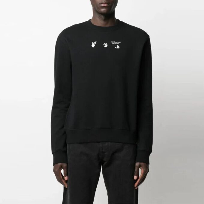 FW21 Logo Round Neck Long Sleeves Loose Fit Black