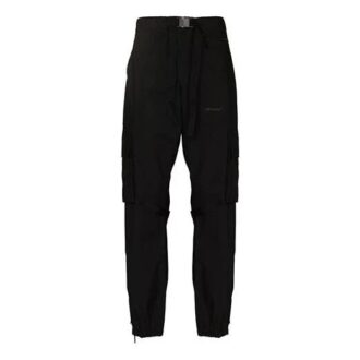 FW21 Logo Solid Color Cargo Casual Pants Ordinary Version Black