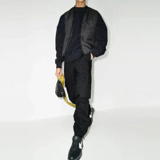 FW21 Logo Solid Color Cargo Casual Pants Ordinary Version Black