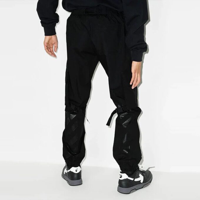 FW21 Logo Solid Color Cargo Casual Pants Ordinary Version Black