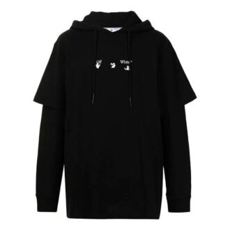 FW21 Marker Arrows Long Sleeves Pullover Loose Fit Black