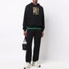 FW21 Pattern Alphabet Printing Drawstring Pullover Version Black