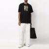 FW21 Pattern Alphabet Printing Round Neck Short Sleeve Loose Fit Black