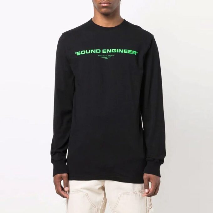 FW21 Pattern Printing Long Sleeves Round Neck Version Black