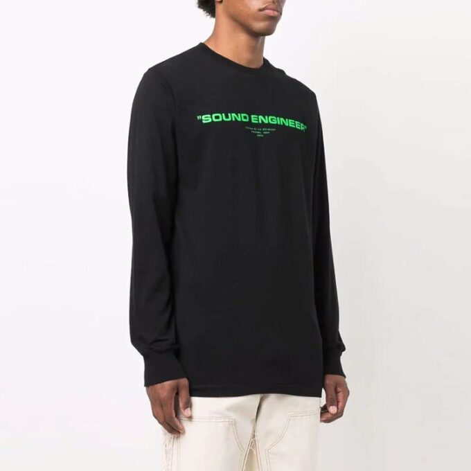 FW21 Pattern Printing Long Sleeves Round Neck Version Black