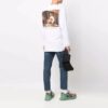 FW21 Pattern Printing Round Neck Pullover Long Sleeves Version White