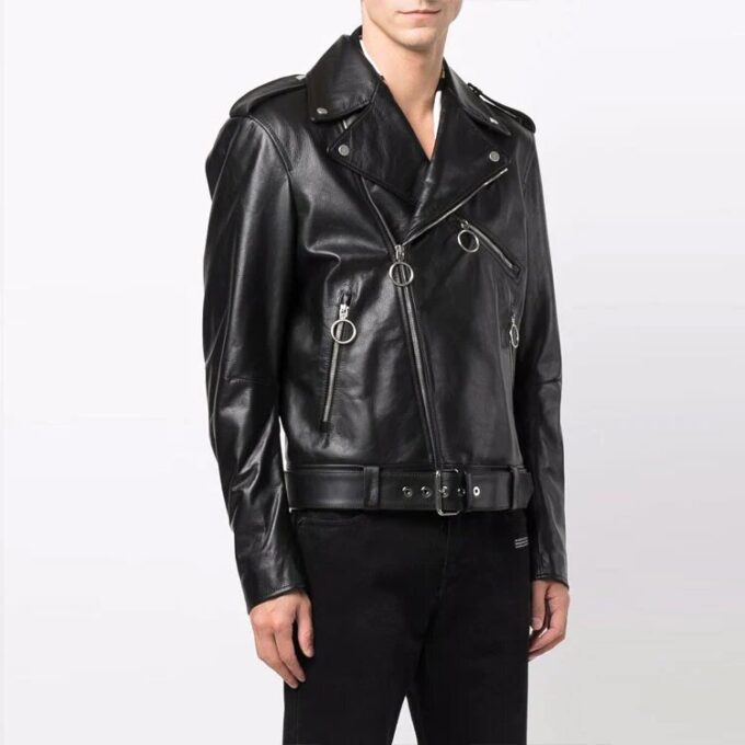 FW21 Pattern Printing Sleeve Zipper Jacket Slim Fit Version Black