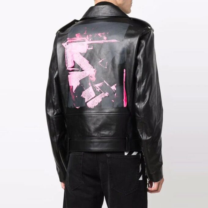FW21 Pattern Printing Sleeve Zipper Jacket Slim Fit Version Black
