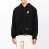 FW21 Pattern Printing Zipper Hooded Jacket Loose Fit Black