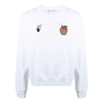 FW21 Pattern Round Neck Pullover Loose Fit White