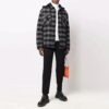 FW21 Plaid hooded Long Sleeves Shirt Loose Fit Black