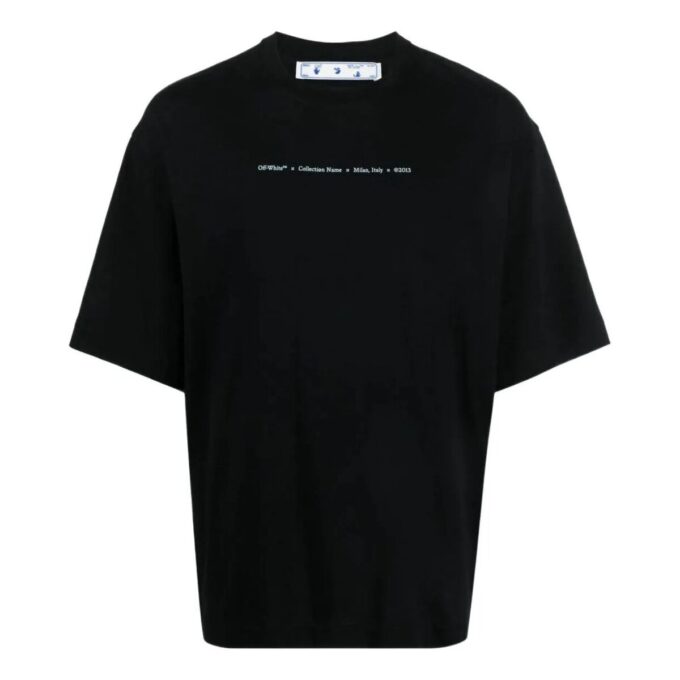 FW21 Round Neck Alphabet Printing Short Sleeve Loose Fit Black