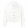 FW21 Solid Color Button Straight Denim Jacket Version White