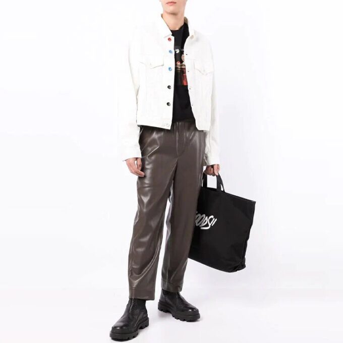 FW21 Solid Color Button Straight Denim Jacket Version White