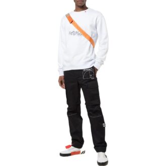 Graphic Arrows Printed Sweatshirt “White”