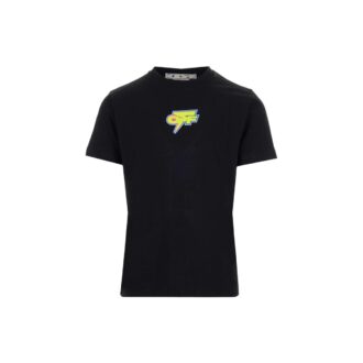 FW22 Back Logo Printing Round Neck Short Sleeve Slim Fit Version Black