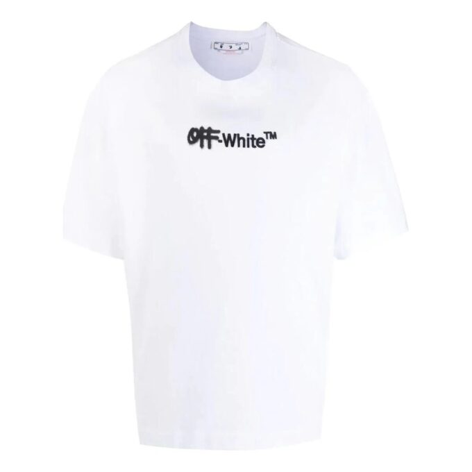 FW22 Solid Color Logo Embroidered Round Neck Short Sleeve Version White