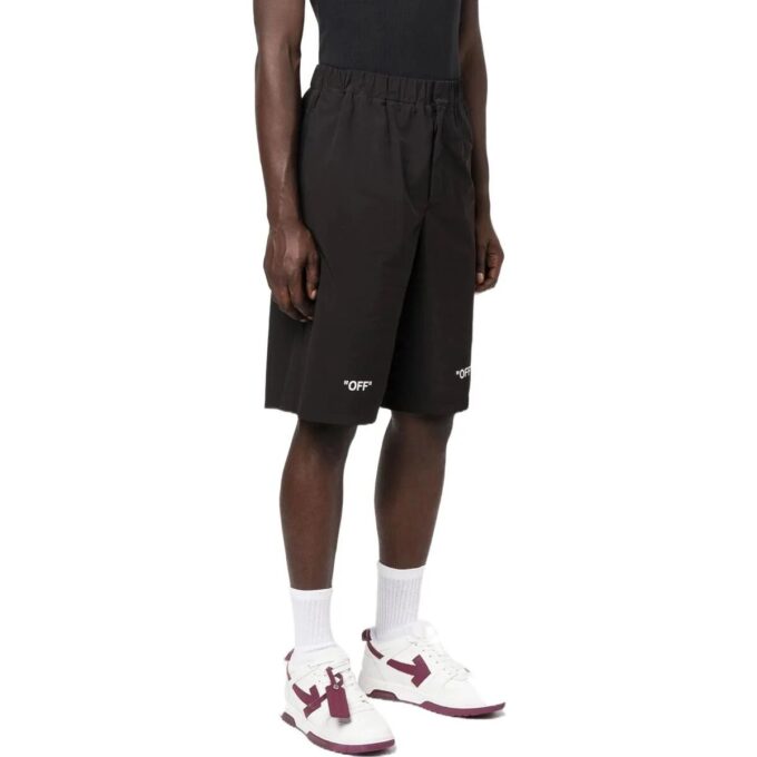 FW22 Solid Color Logo Printing Elastic Waistband Shorts Version Black