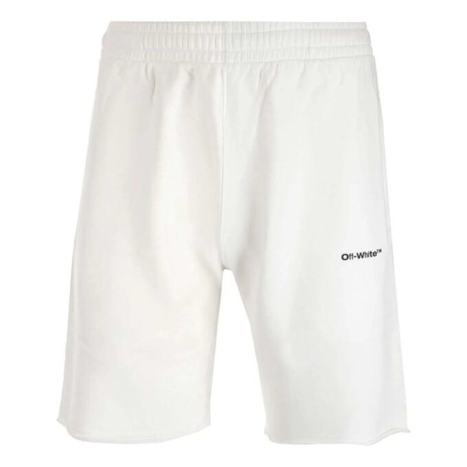 FW22 Solid Color Logo Printing Large Shorts Version White