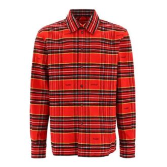 FW22 Stripe Lapel Long Sleeves Red Shirt