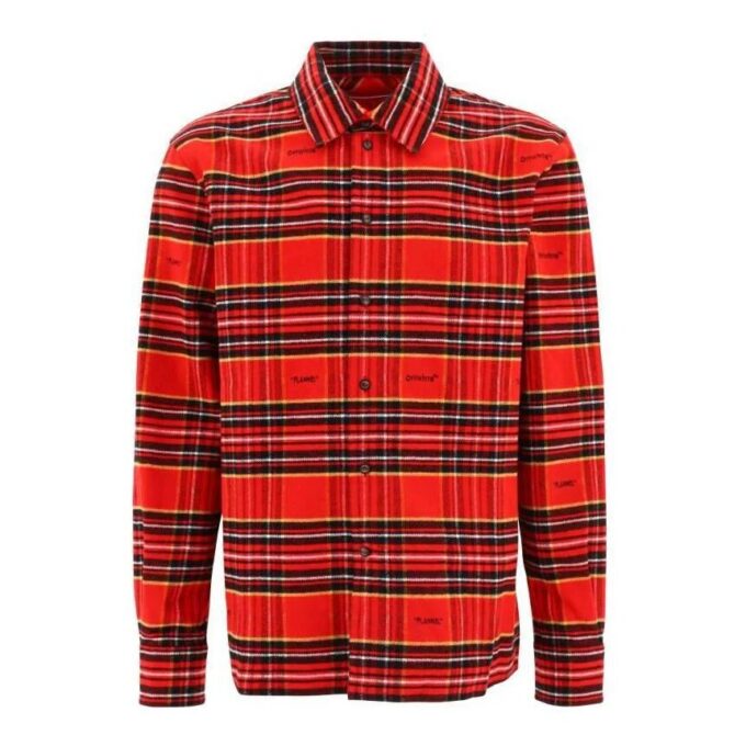 FW22 Stripe Lapel Long Sleeves Red Shirt