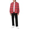 FW22 Stripe Lapel Long Sleeves Red Shirt