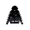 Galaxy Brush Graffiti Hooded Zip-up Fleece Men Black