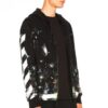 Galaxy Brush Graffiti Hooded Zip-up Fleece Men Black
