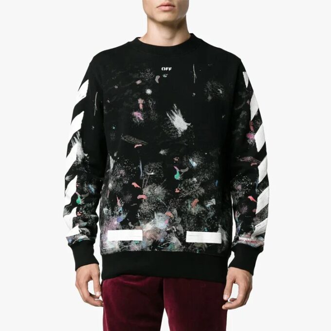 Galaxy Brushed Print Sweatshirt “Black”