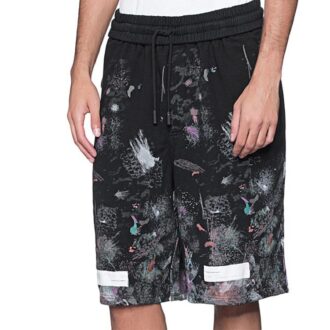 Splash Ink Pattern Printing Shorts Black